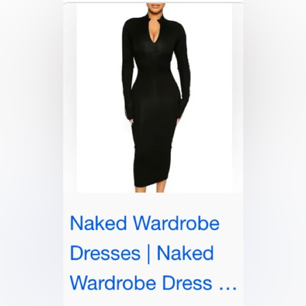Naked Wardrobe Black Long Sleeve Dress